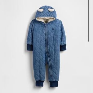 Gap Baby Quilted Denim Cozy One-Piece Infant Baby Bunting Coat NWT 3-6 Months